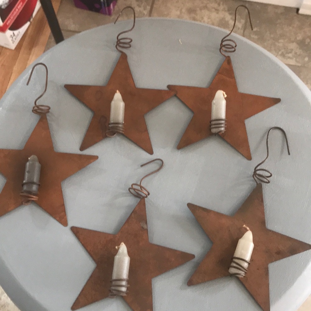 Decorative Folk Art Stars with mini candles